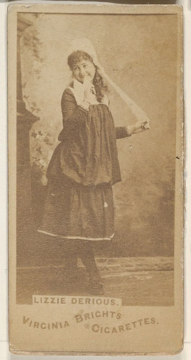 Lizzie Derious, from the Actors and Actresses series (N45, Type 1) for Virginia Brights Cigarettes — Allen & Ginter