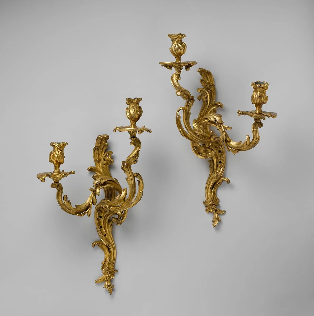 Pair of two-light wall brackets — Unknown