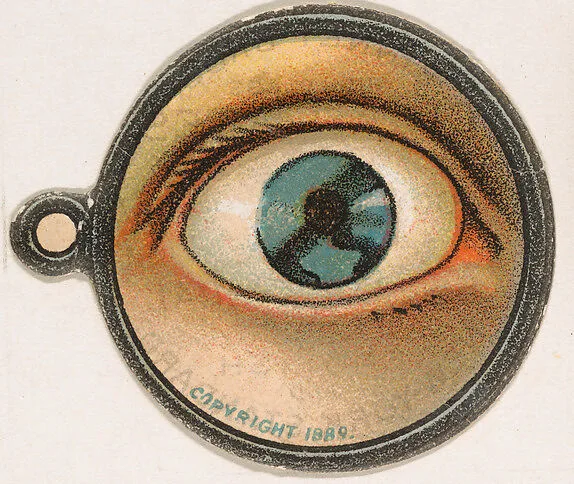 Monocle and Eye (blue), from Jocular Ocular series (N221) issued by Kinney Bros. — Kinney Brothers Tobacco Company