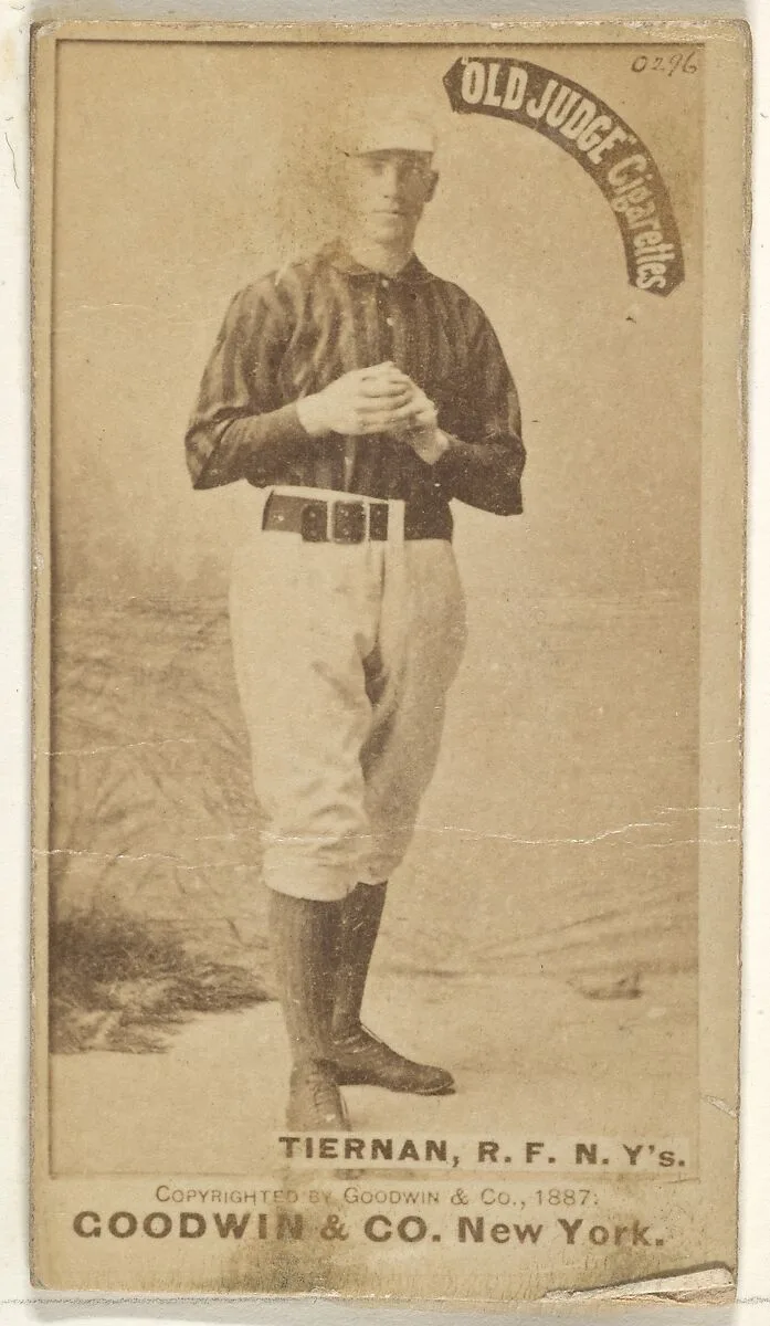 Michael "Silent Mike" Joseph Tiernan, Right Field, New York, from the Old Judge series (N172) for Old Judge Cigarettes — Goodwin & Company