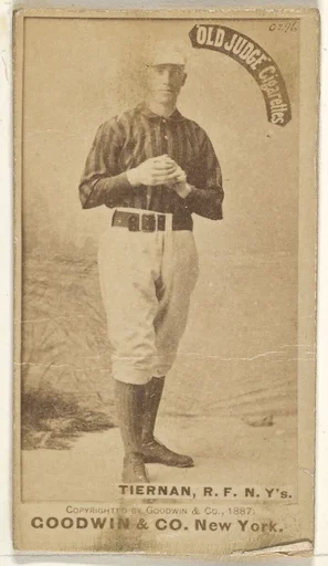 Michael "Silent Mike" Joseph Tiernan, Right Field, New York, from the Old Judge series (N172) for Old Judge Cigarettes