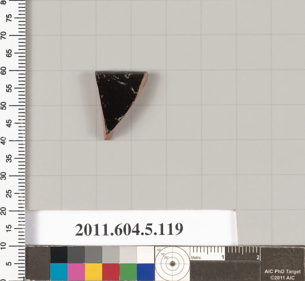 Terracotta rim fragment of a stemless kylix (drinking cup)? — Unknown