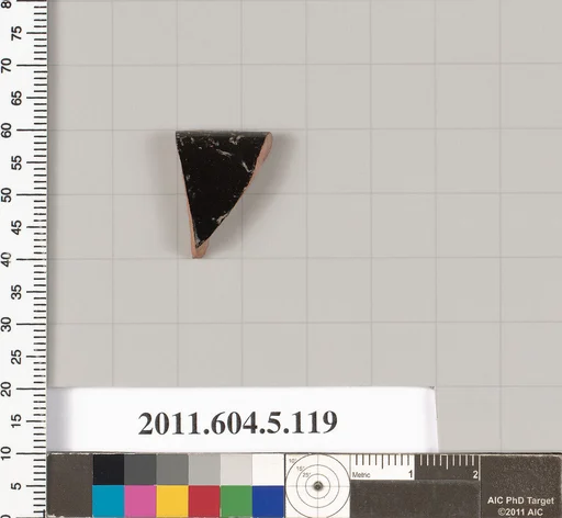 Terracotta rim fragment of a stemless kylix (drinking cup)?
