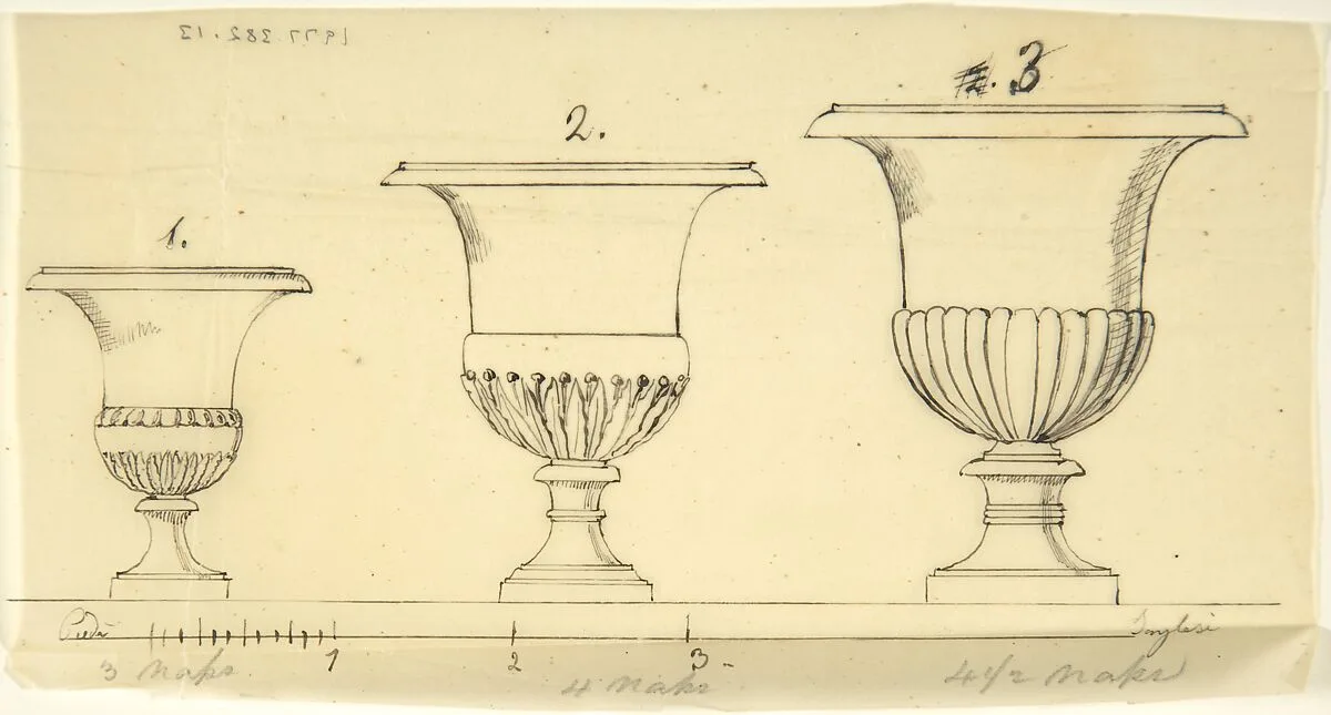 Sketch of Three Vases — John Gibson