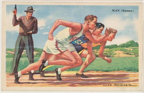 Man (Runner), bakery card from the Speed Pictures series (D39-8), issued by Bell Bakeries, Inc. — Bell Bakeries, Inc.