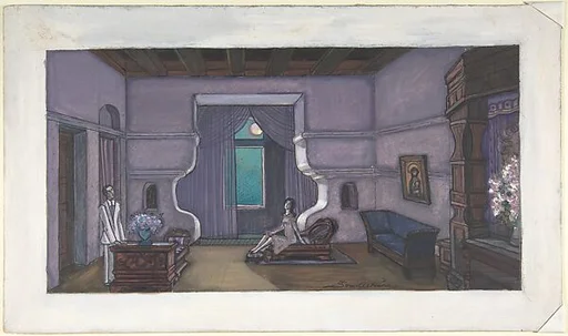 Stage design for Nikita Balieff's theatrical company called Chauvre-Souris, New York City
