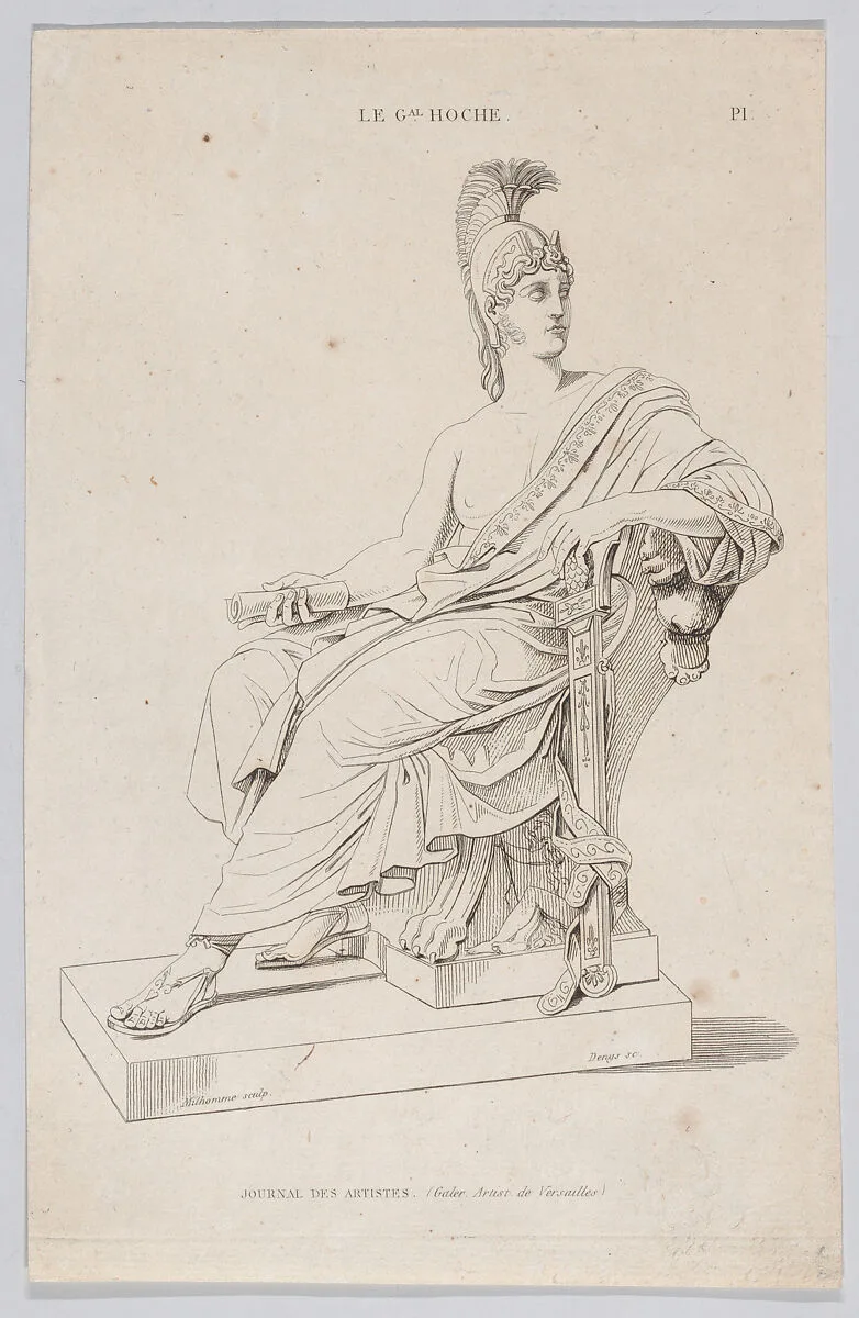 Statue of a seated Roman, from "Journal des Artistes" — François Dominique Aimé Milhomme|Anonymous