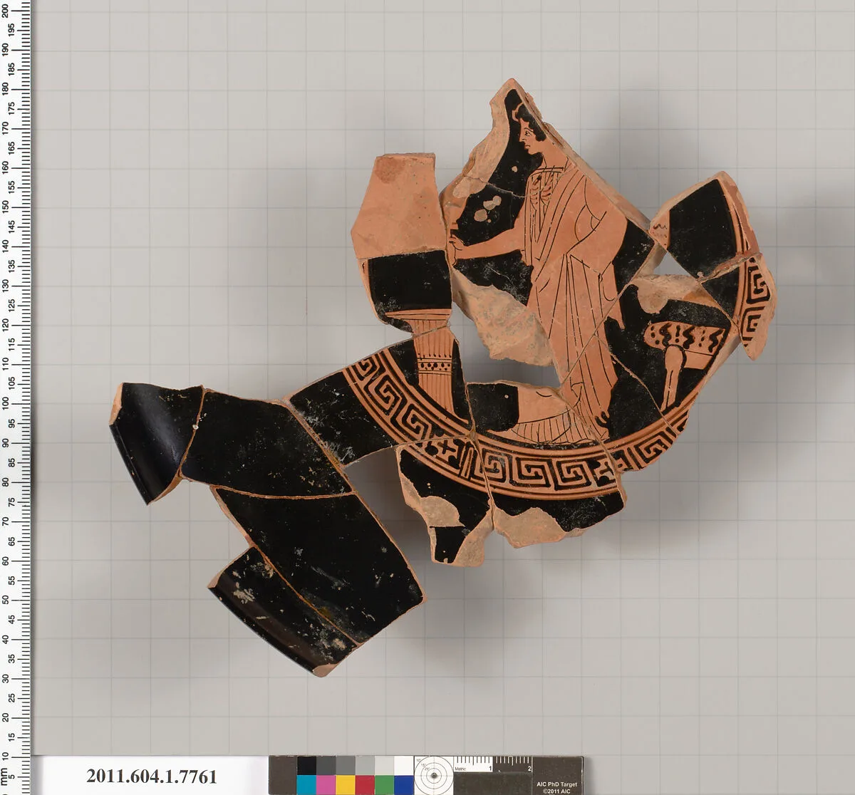 Terracotta fragment of a kylix (drinking cup) — Orleans Painter