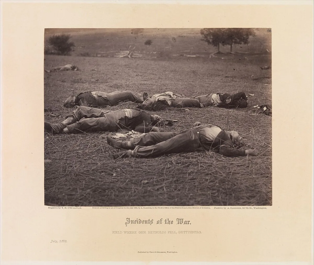 Field Where General Reynolds Fell, Gettysburg — Timothy H. O'Sullivan|Alexander Gardner