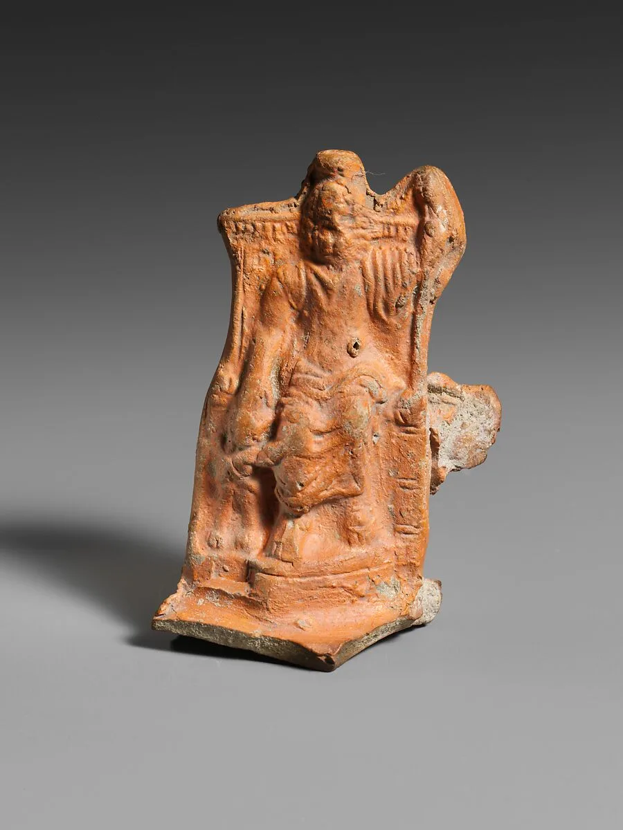 Terracotta lamp handle — Unknown