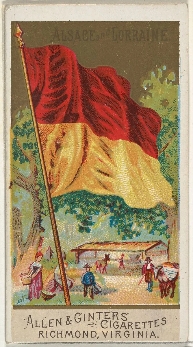 Alsace and Lorraine, from Flags of All Nations, Series 2 (N10) for Allen & Ginter Cigarettes Brands — Allen & Ginter