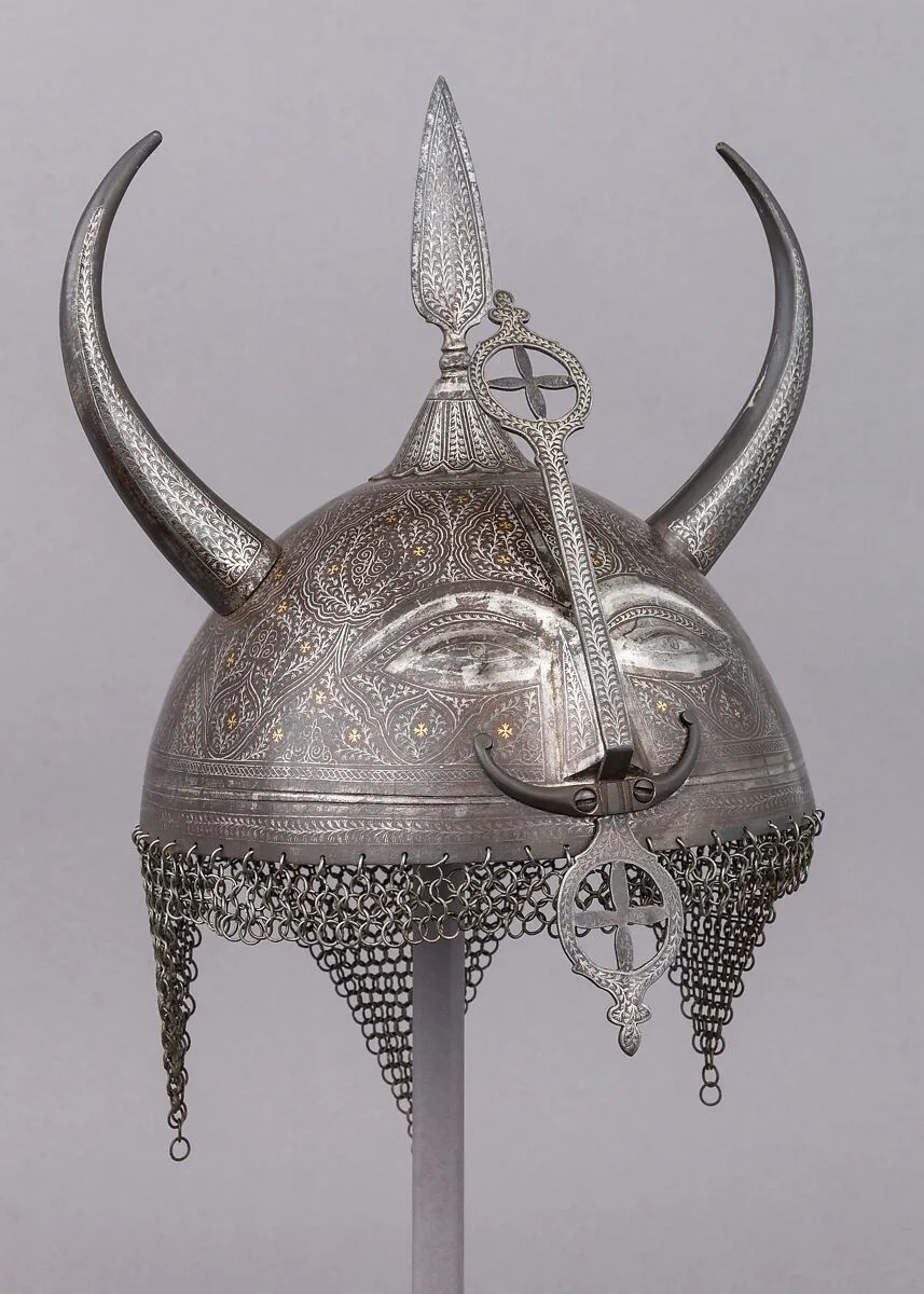 Helmet (Khula Khud) with Horns — Unknown