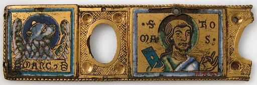 Plaque from a Book Cover or Portable Altar with Saint Thomas and the Lion of Saint Mark