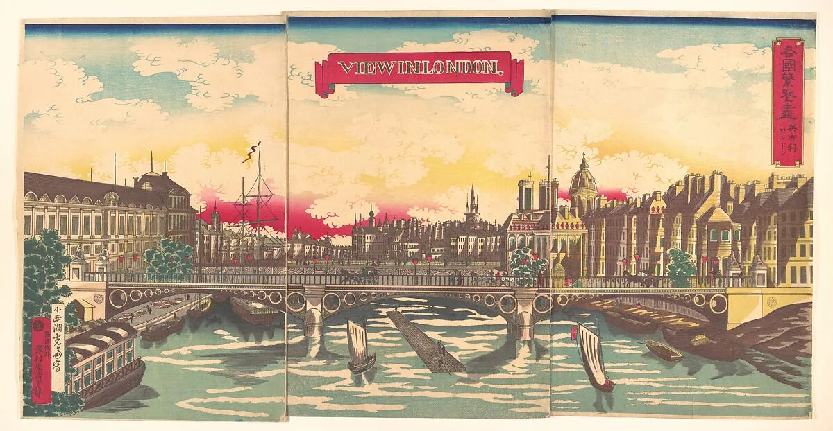 Kak'koku han e sukushi Igirisu Rondon|"View in London," the Prosperity of Countries: London, England — Utagawa Yoshimori