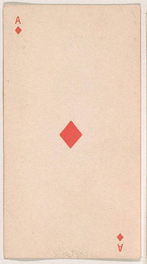 Ace of Diamonds, from the Transparent Playing Cards series (N220) issued by Kinney Bros. — Kinney Brothers Tobacco Company
