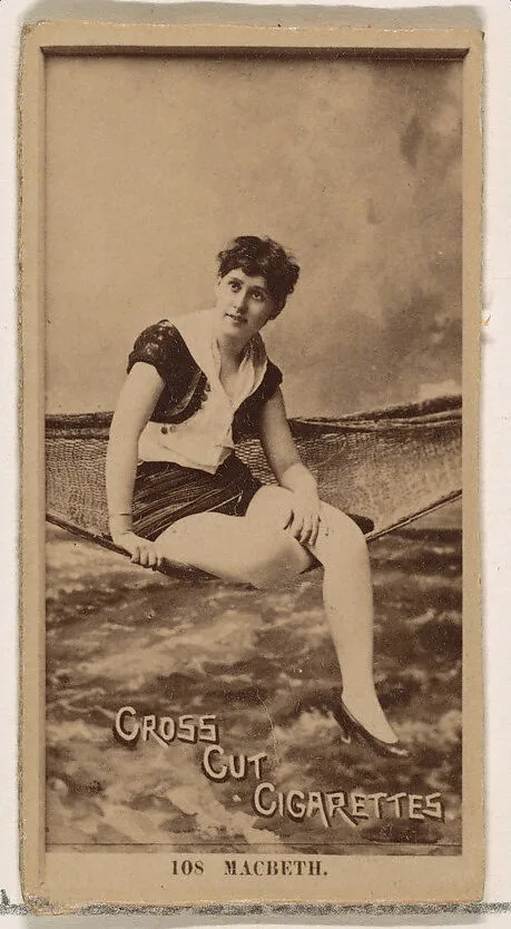 Card Number 108, Macbeth, from the Actors and Actresses series (N145-2) issued by Duke Sons & Co. to promote Cross Cut Cigarettes — William Shakespeare|W. Duke, Sons & Co.