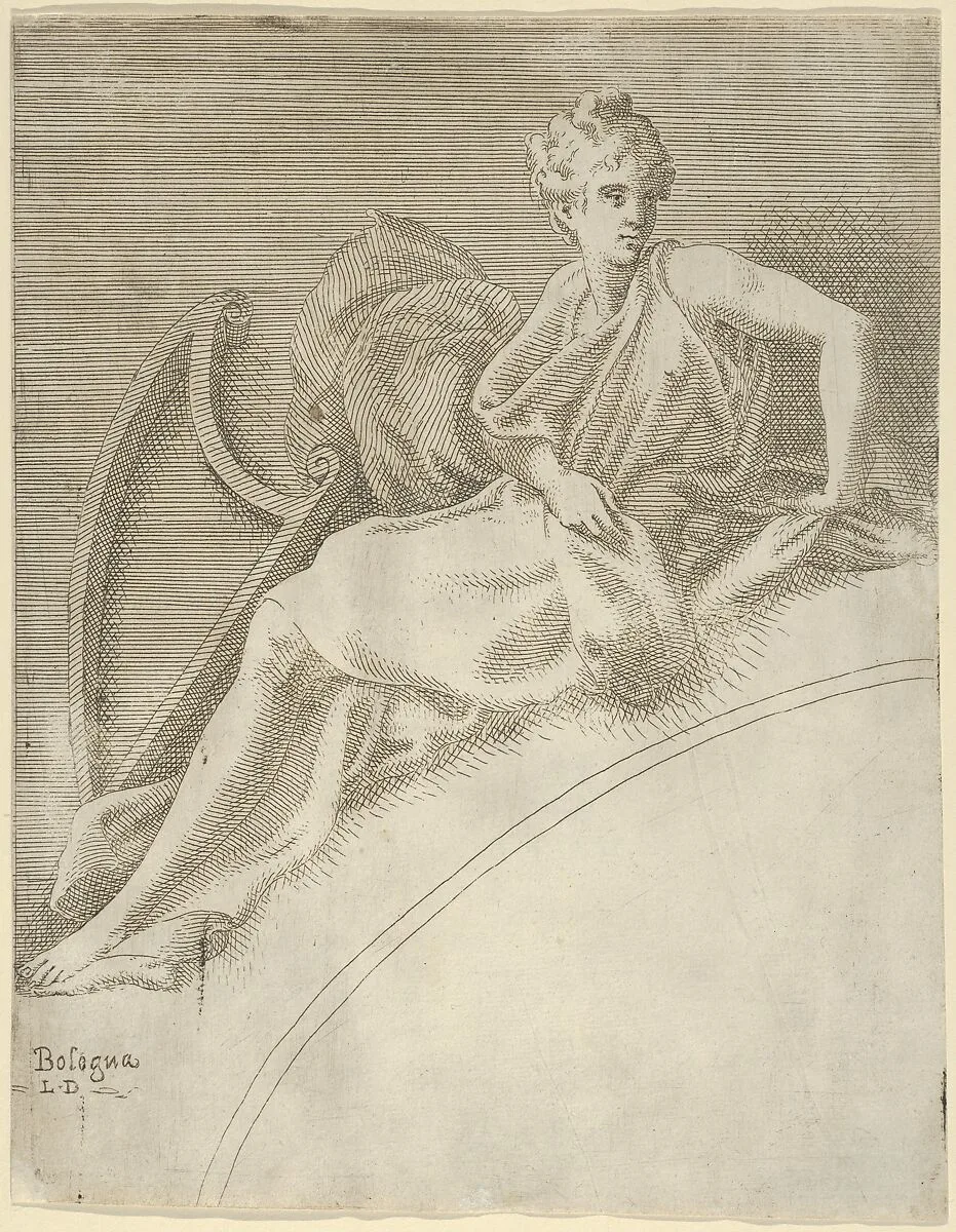 Terpsichore, from "Twelve Muses and Goddesses" — Léon Davent|Francesco Primaticcio