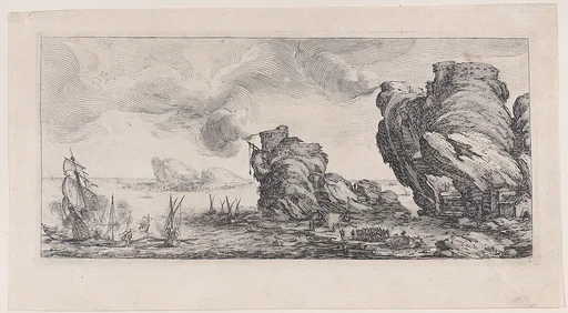 Le Combat Naval (The Naval Battle), from Paysages Gravés pour Jean de Médicis appelées aussi Paysages Dessinés a Florence, Vues de Florence, Paysages d'Italie, et Paysages Définitifs (Landscapes Engraved for Giovanni de'Medici, Landscapes Designed in Florence, Views of Florence, Landscapes of Italy, and Definitive Landscapes)