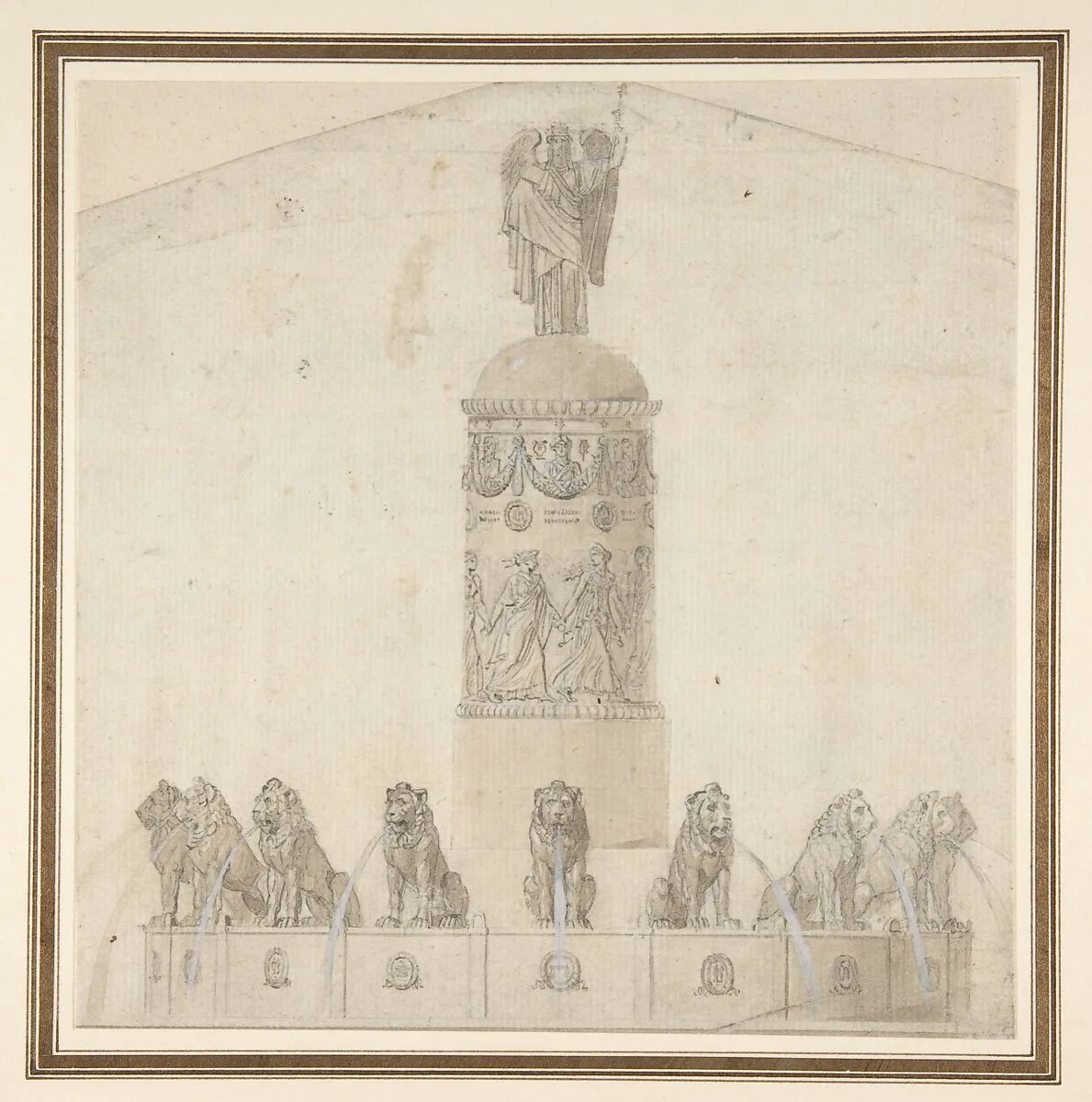 Design for a Fountain — Anonymous, French, 19th century