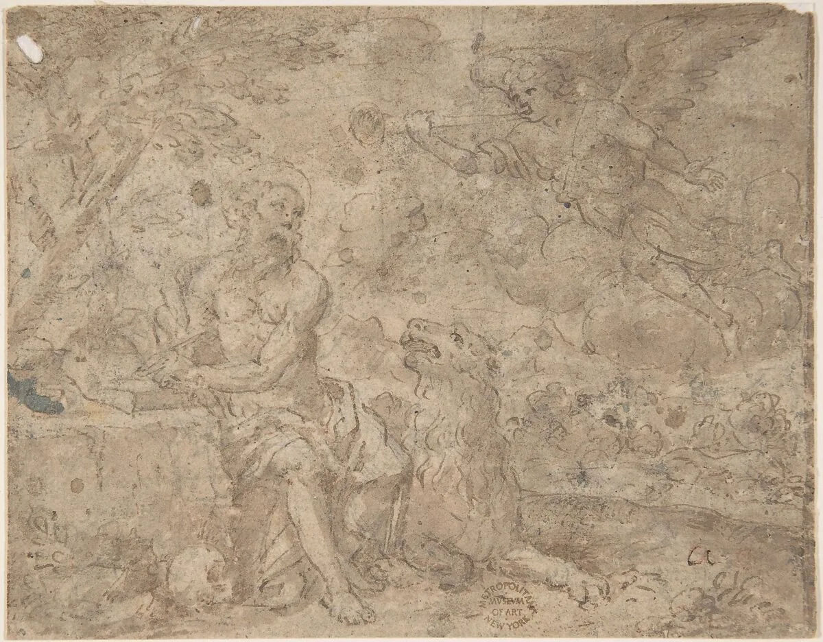 Saint Jerome in the Wilderness — Anonymous, Italian, Roman-Bolognese, 17th century