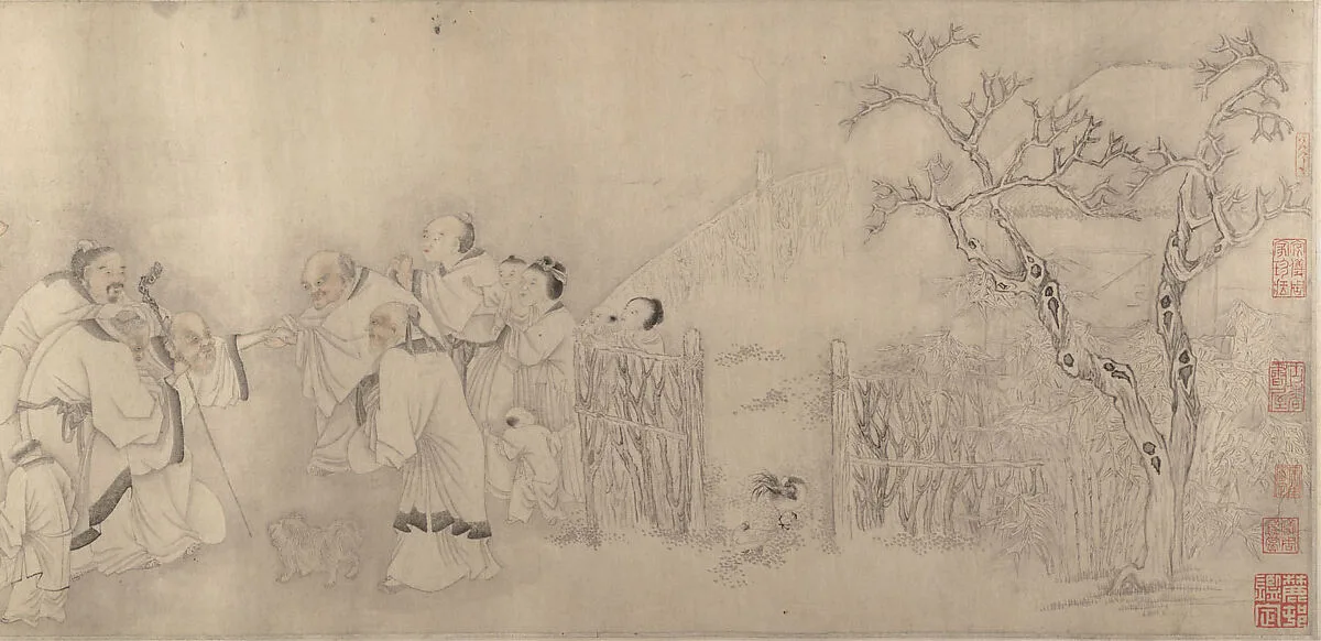 明/清 佚名 人物故事圖 卷|Family Visit — Unidentified artist