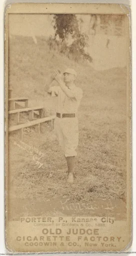 Walter Henry Porter, Pitcher, Kansas City Cowboys, from the Old Judge series (N172) for Old Judge Cigarettes
