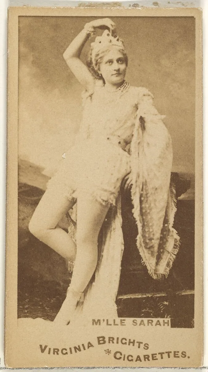 M'lle Sarah, from the Actors and Actresses series (N45, Type 1) for Virginia Brights Cigarettes — Allen & Ginter
