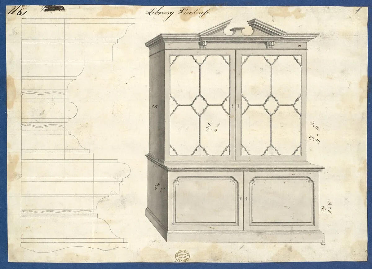 Library Bookcase, from Chippendale Drawings, Vol. II — Thomas Chippendale