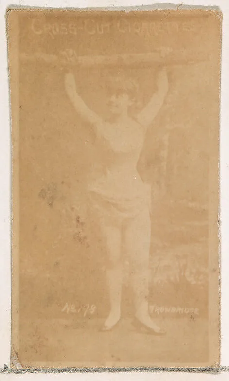 Card Number 129, Trowbridge, from the Actors and Actresses series (N145-1) issued by Duke Sons & Co. to promote Cross Cut Cigarettes — W. Duke, Sons & Co.