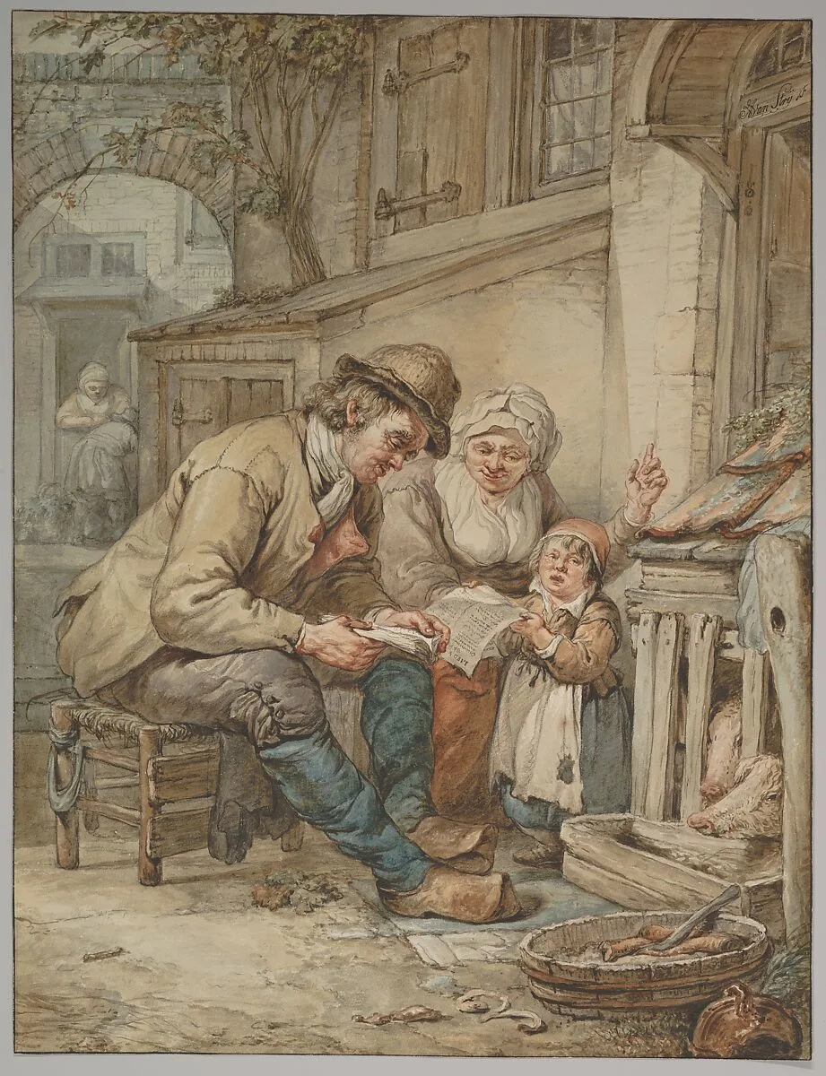Parents Teaching Their Daughter a Song — Abraham van Strij