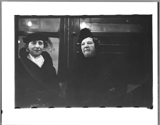 [Two 35mm Film Frames: Subway Passengers, New York City: Two Women]