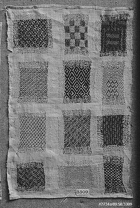 Embroidered darning sampler — Unknown