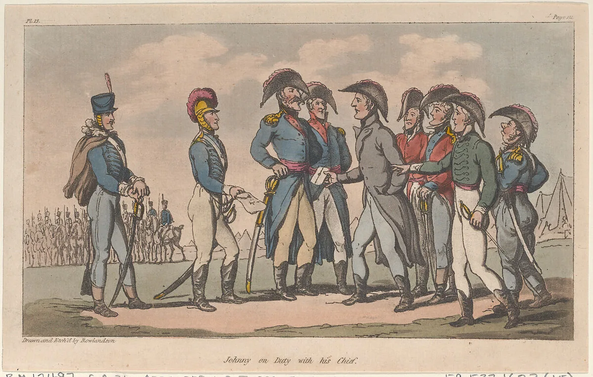 Johnny on Duty with his Chief — Thomas Rowlandson|Patrick Martin & Co