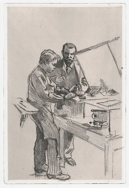 Axel Tallberg's etching class (Från Etsareskolan) — Föreningen för Grafisk Konst|Axel Tallberg|Axel Sjöberg