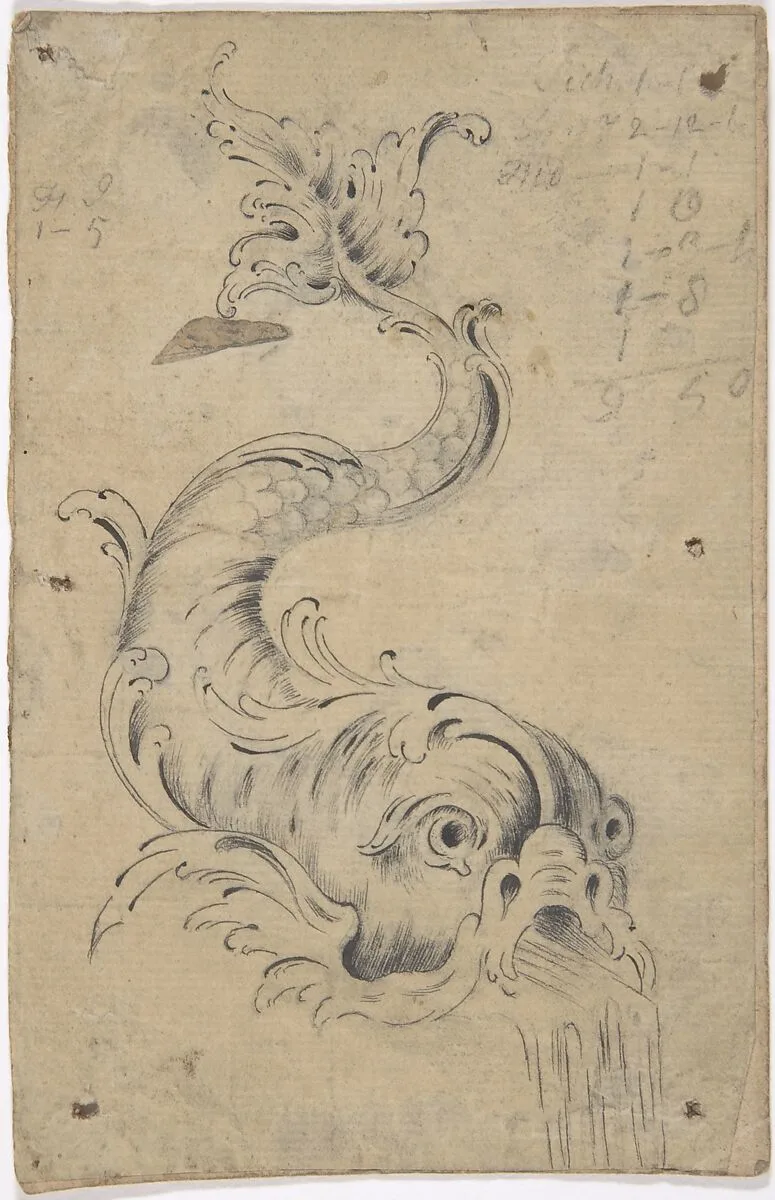 Dolphin Fountain Element — Anonymous, British, 18th century