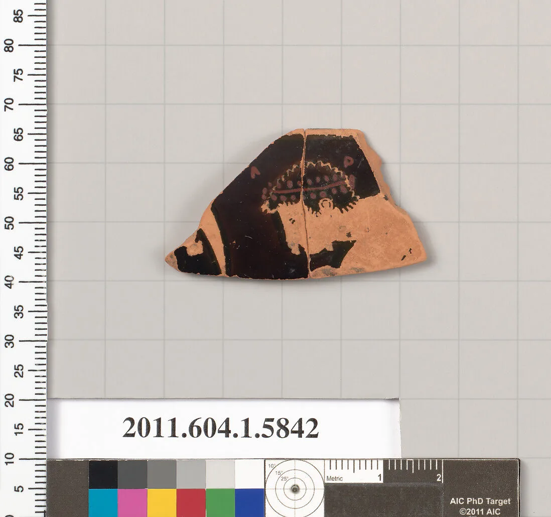 Terracotta rim fragment of a kylix: eye-cup (drinking cup) — Unknown