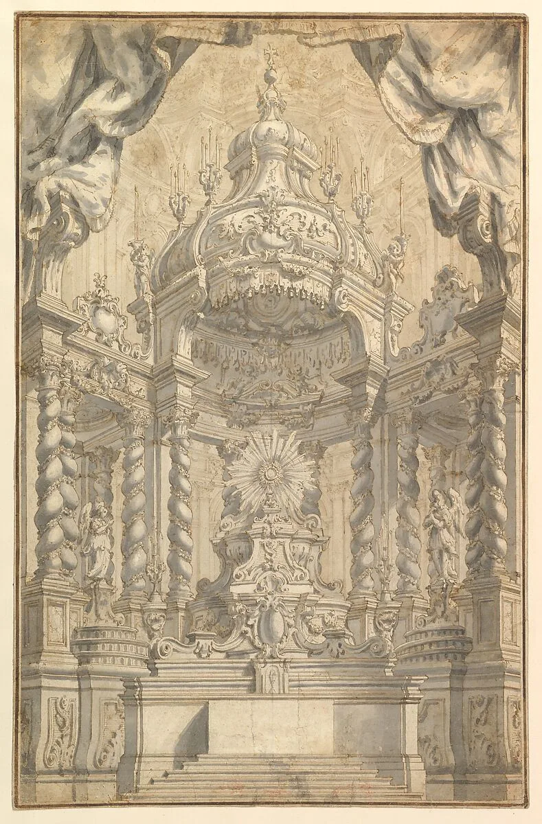 Design for Altar Decorations for a Liturgical Celebration — Anonymous, Italian, Piedmontese, 18th century