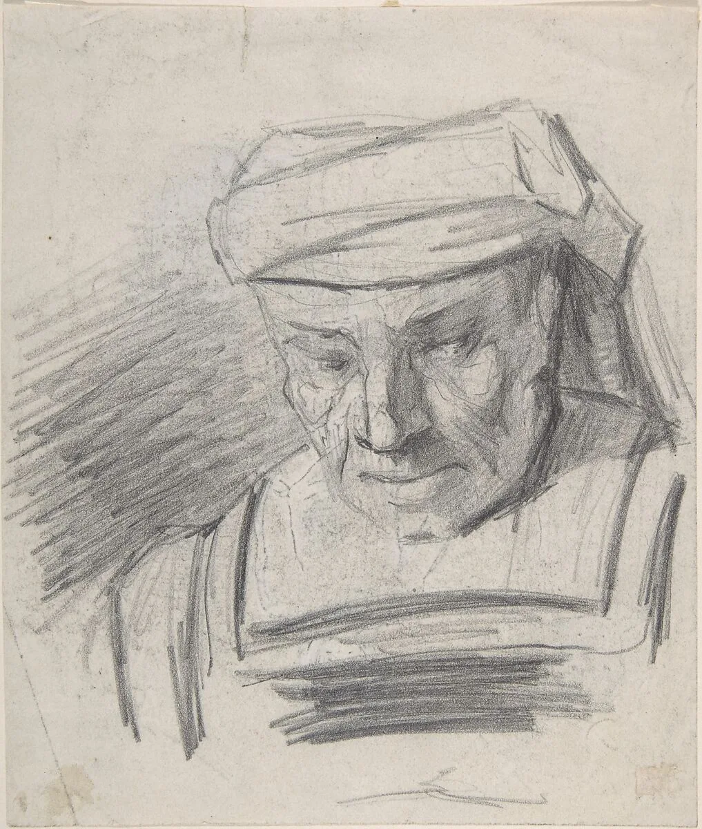 Head of a figure wearing a turban — Félicien Rops
