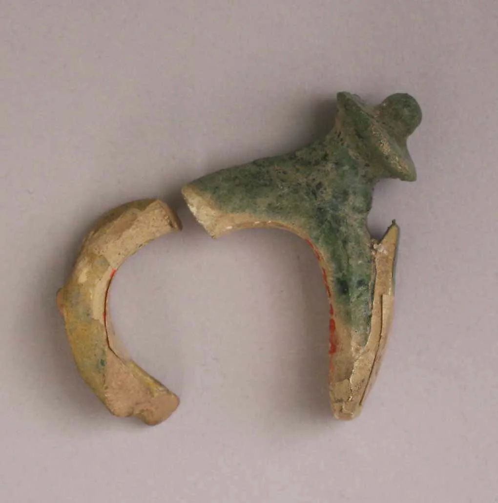 Fragments of a Green Glazed Handle with Knob — Unknown