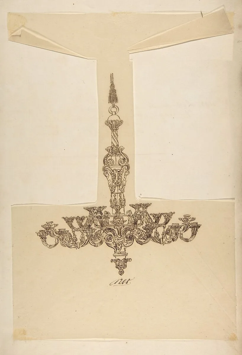 Design for a Chandelier — Anonymous, French, 19th century