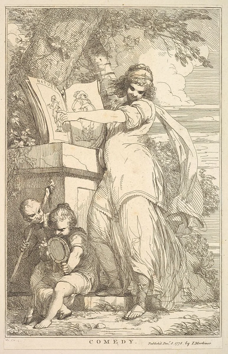 Comedy, from "Fifteen Etchings Dedicated to Sir Joshua Reynolds" — John Hamilton Mortimer|Sir Joshua Reynolds