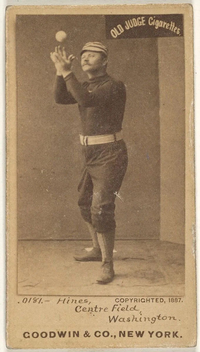 Paul Aloysius Hines, Center Field, Washington Nationals, from the Old Judge series (N172) for Old Judge Cigarettes — Goodwin & Company