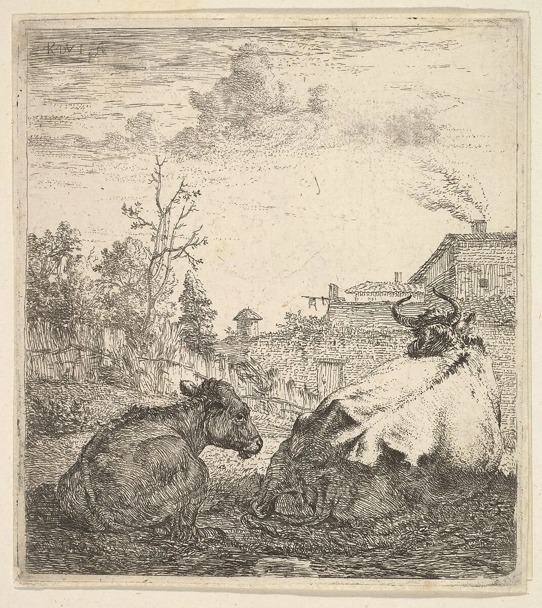 The Cow and the Calf — Karel Dujardin
