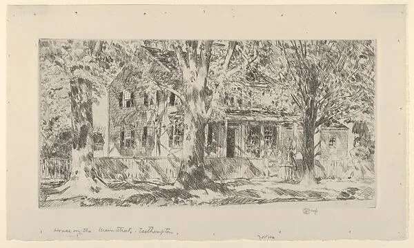 House on the Main Street, East Hampton — Childe Hassam