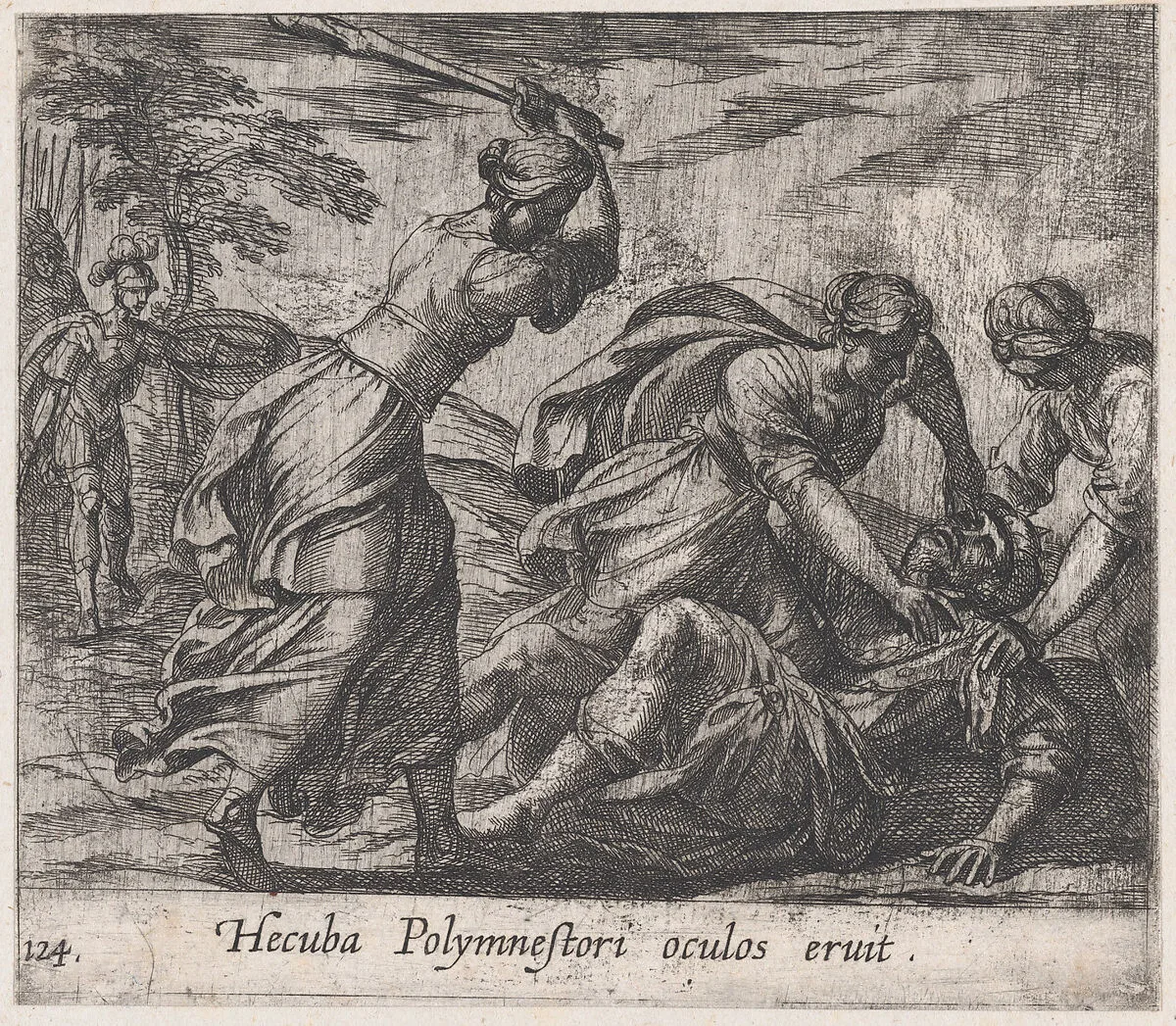 Plate 124: Hecuba and the Trojan Women Murdering Polymestor (Hecuba Polymnestori oculos ervit), from Ovid's 'Metamorphoses' — Antonio Tempesta