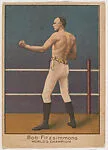 Bob Fitzsimmons, World's Champion, from the Dixie Queen Prizefighters of the Past and Present series (T223) — Dixie Queen Plug Cut Smoking Tobacco