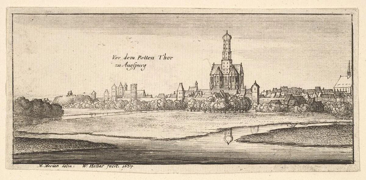 Augsburg, from "German Views" — Matthäus Merian the Elder|Wenceslaus Hollar