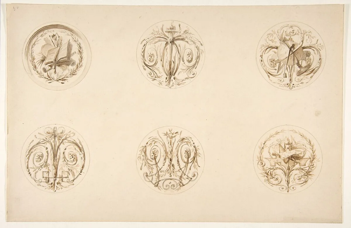 Six designs set in medallions — Jules-Edmond-Charles Lachaise|Eugène-Pierre Gourdet
