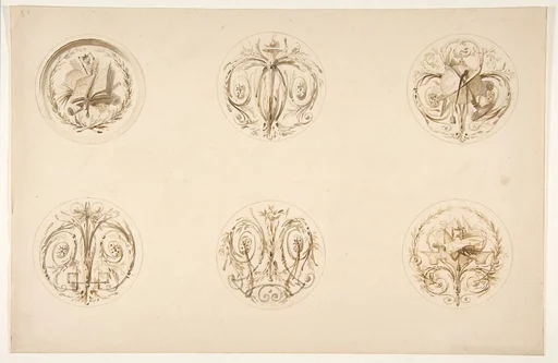 Six designs set in medallions