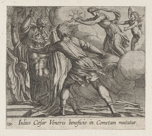 The Murder of Julius Caesar (Iulius Caesar Veneris beneficio in Cometam mutatur), from Ovid's The Metamorphoses, plate 150